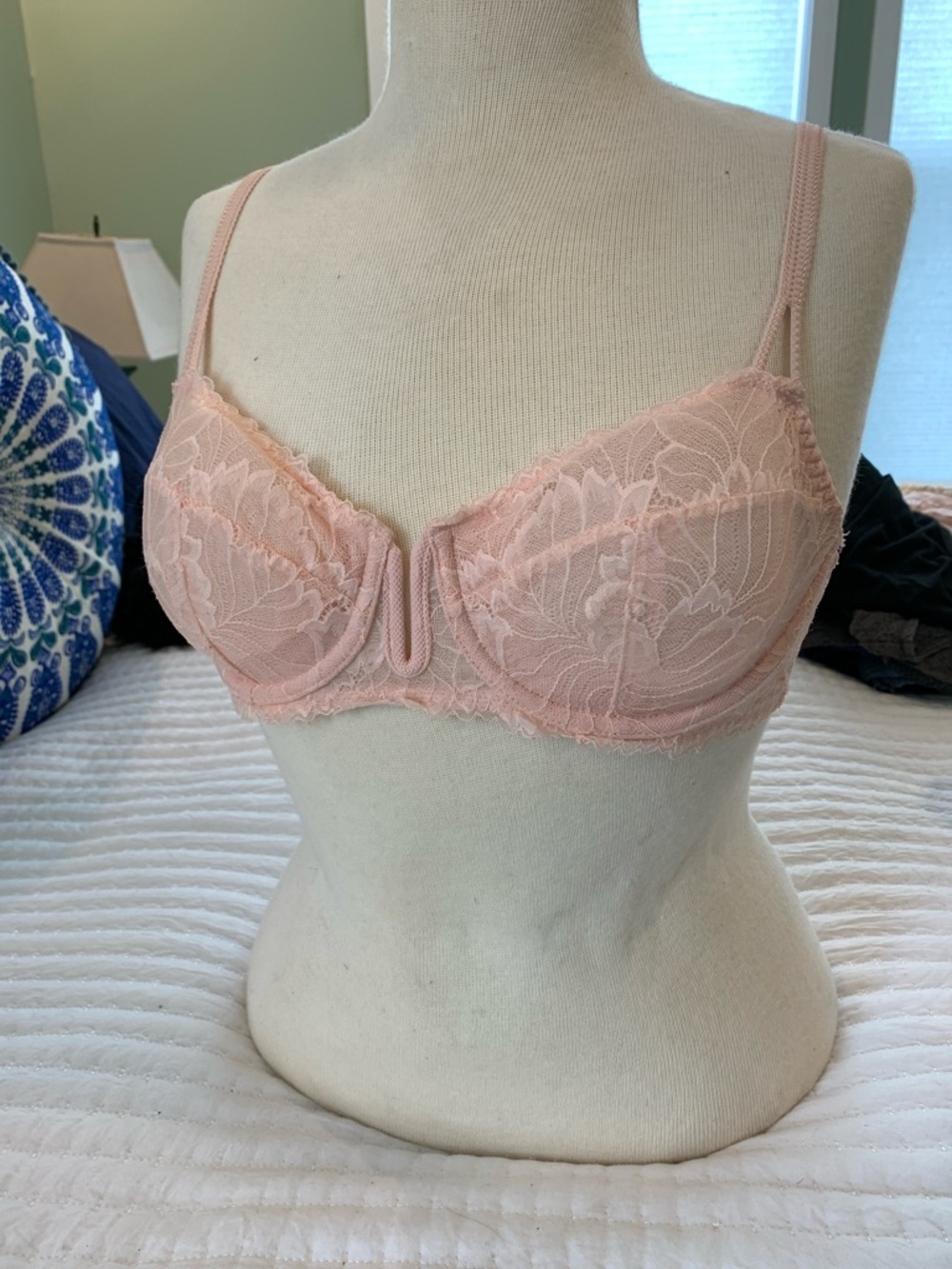 Auden Lace Unlined Balconette Coverage Underwire Bra - Peach Lace 36A